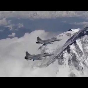 JF17 Thunder Aircraft Flying over Mount Nanga-Parbat