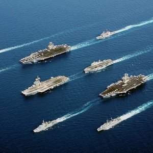 3 Aircraft Carriers and a battle group in the Pacific