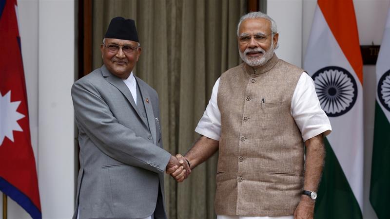 Khadga Prasad Oli has invited Narendra Modi to Nepal, the Indian prime minister last visited in 2018 [File: Adnan Abidi/Reuters]