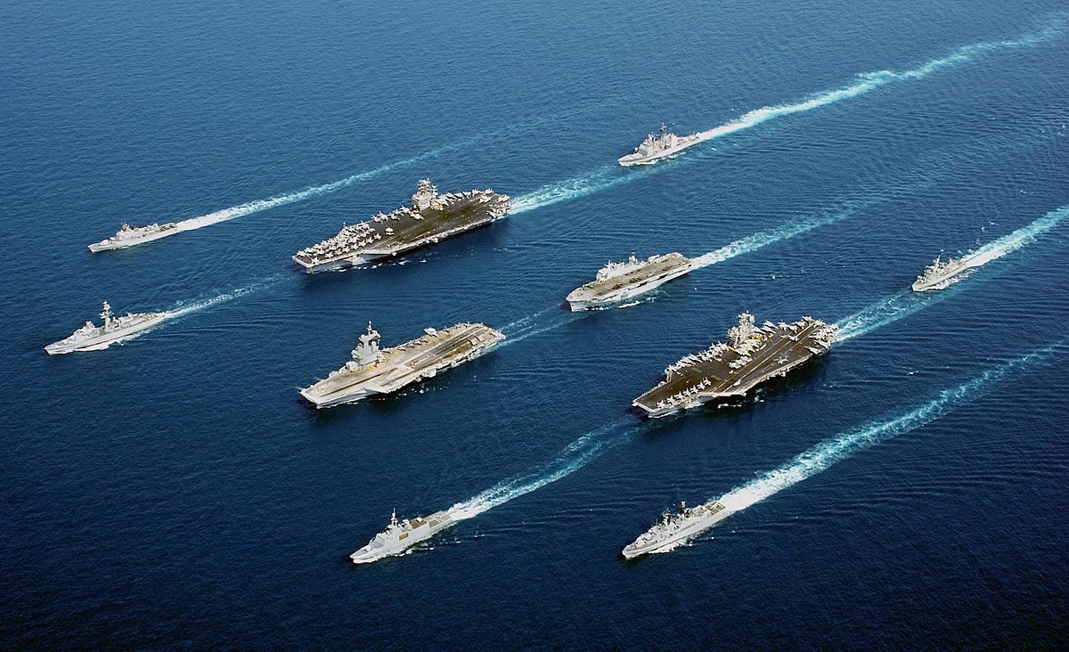 3 Aircraft Carriers and a battle group in the Pacific