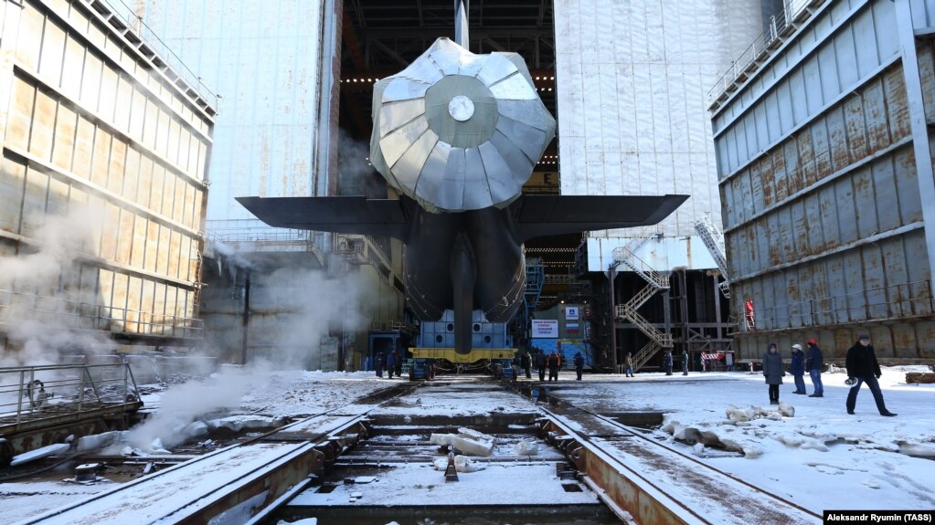 A Yasen-class nuclear-powered submarine at the Sevmash shipyard in 2017