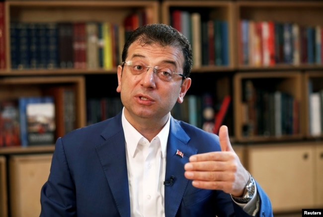 Ekrem Imamoglu, ousted Istanbul Mayor from the main opposition Republican People's Party (CHP), speaks during an interview with Reuters in Istanbul, Turkey, May 9, 2019.