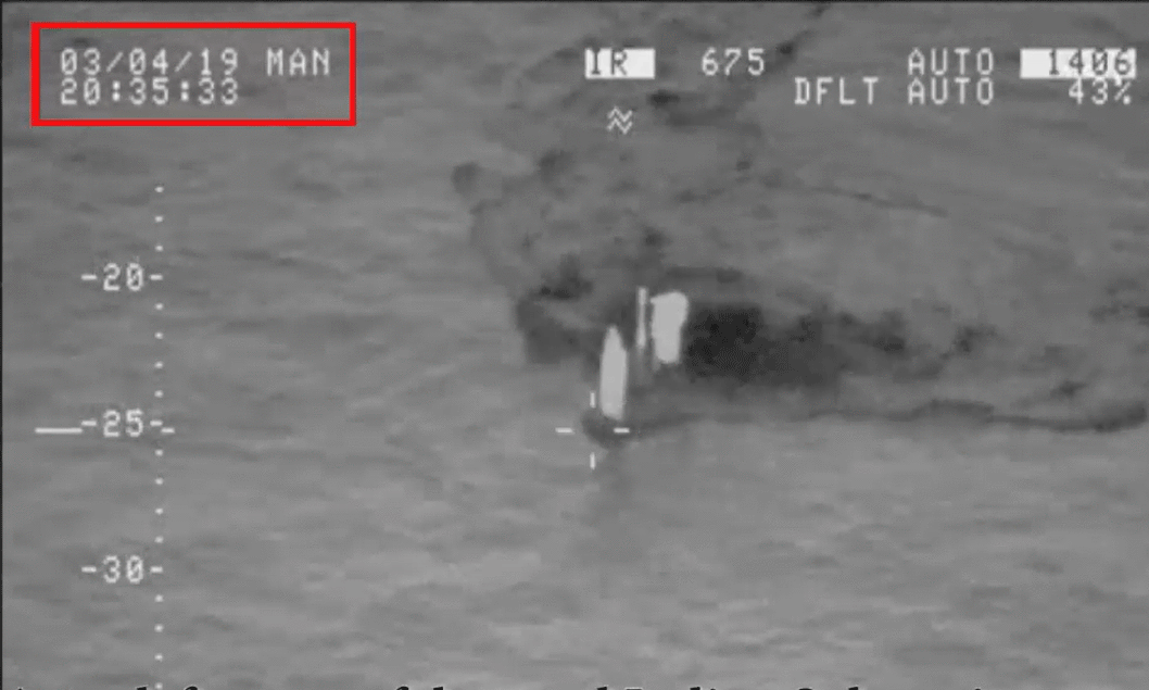 Screenshot from the footage shared by Pakistan Navy shows the Indian submarine detected on Monday night.
