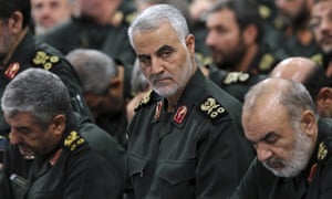 Qassem Suleimani (centre), the leader of Iran’s powerful Quds force.