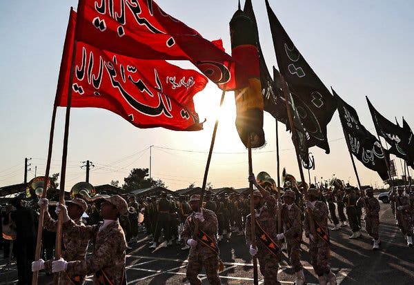 Members of Iran’s Islamic Revolutionary Guards Corps during a military parade in Tehran last year.
